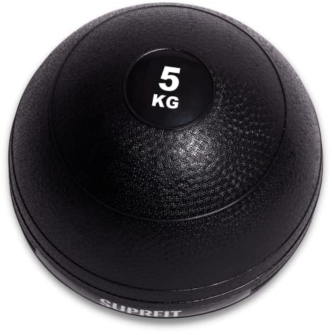 SUPRFIT – medicinboll 5 kg – speciellt gummerad slamboll med halkfri PVC-yta – kraftboll för övningar vid snabbkrafts- och styrketräning utan att studsa tillbaka från golvet