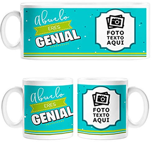 Diver Tazas Taza Personalizada con Foto Abuelo Eres Genial - Cerámica