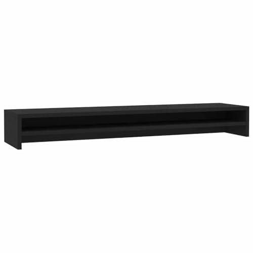 vidaXL Monitorhalterung, Monitorhalterung, Computerhalterung, Bildschirmerhöhung, Büro, Haus, Innenbereich, Schwarz, 100 x 24 x 13 cm, Spanplatte