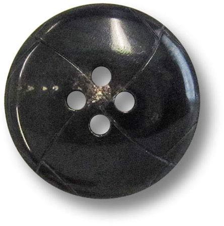 5er Set flache, echte Büffelhornknöpfe in dunkelbraun mit dezentem Flechtmuster. Ø: ca. 23mm!