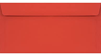 Netuno 25 Briefumschläge Rot DIN lang 11x22 cm stilvoll und fein | 90g Burano Rosso Scarlatto · feierliche rote Umschläge für Weihnachten, Advent, Nikolaus, Valentinstag, Einladungen