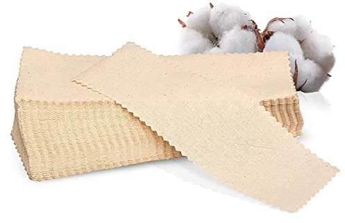 100x Baumwollstreifen Sugaring, 20x7 cm Vliesstreifen zum Zuckern mit Zuckerpaste, Natur Baumwolle, Textil Vlies (Stoff Natur)