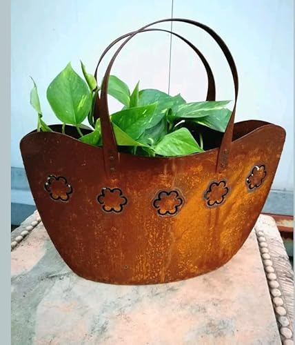 Zen Man Edelrost Blumentopf Garten Pflanzschale Metall Rost Blumentasche Gartendeko Handarbeit 031907 L41B14H39cm