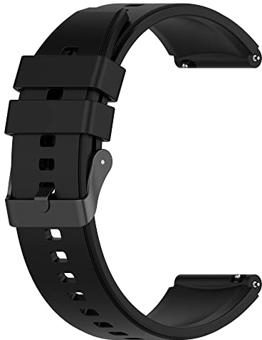 Vanrain Armband für Amazfit GTR 4/GTR 3/GTR 3 Pro/GTR 2e/GTR 2/GTR 47mm/Amazfit Stratos 3/Stratos 2/Amazfit Pace/Zepp Z, 22mm Weiche Silikon Armbänder Sport Ersatz Uhrenarmband Herren Damen, Schwarz