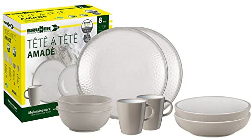 BRUNNER 0830143N.C8X Campinggeschirr Set für 2 Personen, Tête-À-Tête Amadè, 8-teilig