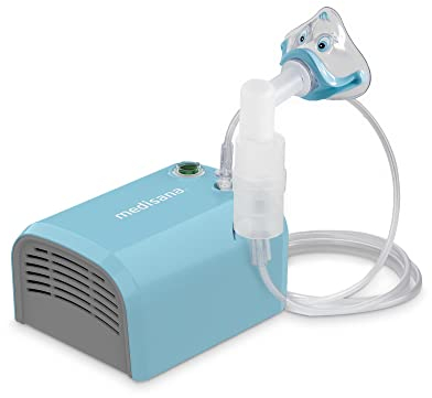 medisana IN 155 inhalador, nebulizador compresor con boquilla y máscara para adultos y niños, para resfriados o asma con amplios accesorio