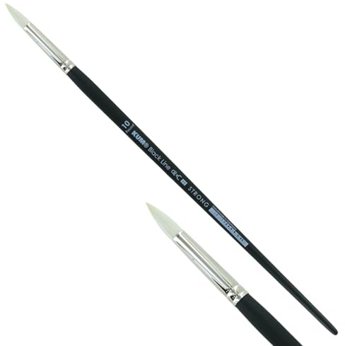 KUM - Acryl- und Ölpinsel Black Line Rund Größe 10 | Malpinsel für Künstler, Künstlerbedarf für Acrylmalerei und Ölmalerei