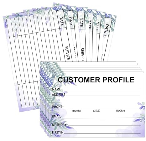 Carte d'information client - Fiches de profil de contact client - Fiches d'information client - Feuilles d'information client (violet)