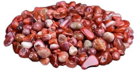 Wambere 100g 5mm-7mm Kleinkörniger Kieskristall,Farbsteine Kleiner Dekorativer Kies,Bastelkies Gartenkies Aquarienkies Kieselstein Zierkies Entmagnetisierungsstein für Aquariendekorationen,Rot A