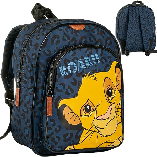 Kinder Rucksack - König der Löwen - Simba - Tasche - wasserfest & beschichtet - Kinderrucksack - 2 Fächer - groß Kind - Jungen Mädchen - Kindergartentasche - ..