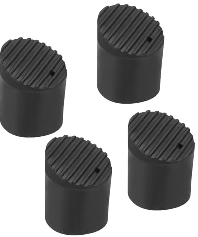 PATIKIL Step Ladder Foot Mat, 4 Pack 1.25inch/32mm Herringbone Ladder Feet Cover Non-Slip Rubber Cap Round Accessories Replacement for Ladder Protection, Black