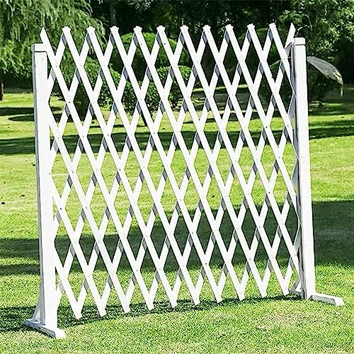 Ausziehbarer Holzzaun, freistehende Teleskop-Gitterelemente für den Außenbereich, Zaunelement zur Verwendung als dekoratives Gartengitter (65 x 120 cm)