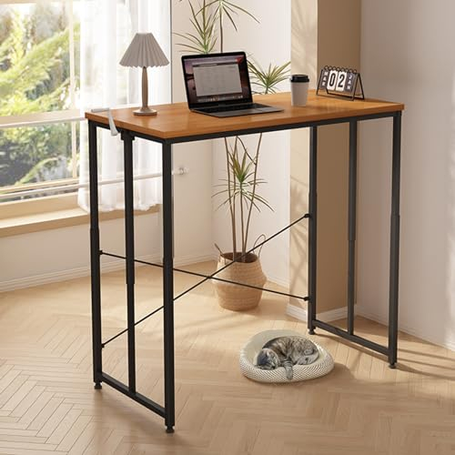 Schreibtisch,Stehpult mit Kurbel, 6-Bein-Lift, verstellbarer Sitz-Steh-Schreibtisch, höhenverstellbarer Schreibtisch, für Home-Office-Tisch, Computertisch (teakfarbene Platte) (Farbe: schwar