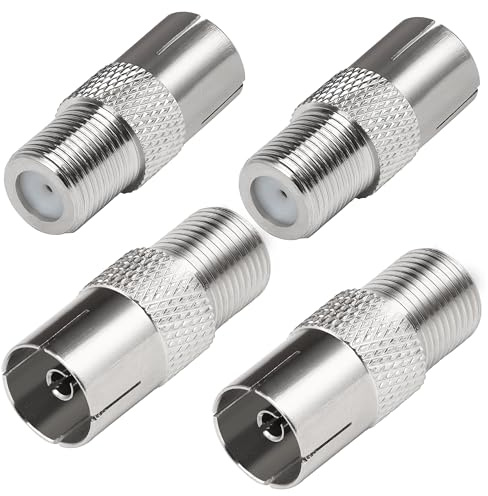 TUOLNK Koaxial TV Antennenstecker F Buchse auf TV Buchse für Antennenkabel Satellitenkabel - 4 Stück