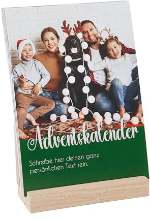 Wackadoo Personalisierter Adventskalender 2025 mit eigenen Fotos und Holzaufsteller Foto zum selbst gestalten personalisierte geschenke, geschenke für Männer, geschenke für Frauen