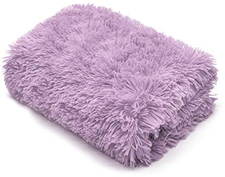 Cuddles Throws Hug & Snug Long Pile Fulffy Fur Fleece Blankets Super Soft Warm Cosy Couch Sofa Settee Bed Sherpa Fleece Throws Travel Multipurpose Large Blankets (Lilac, Double - 150x200cm)
