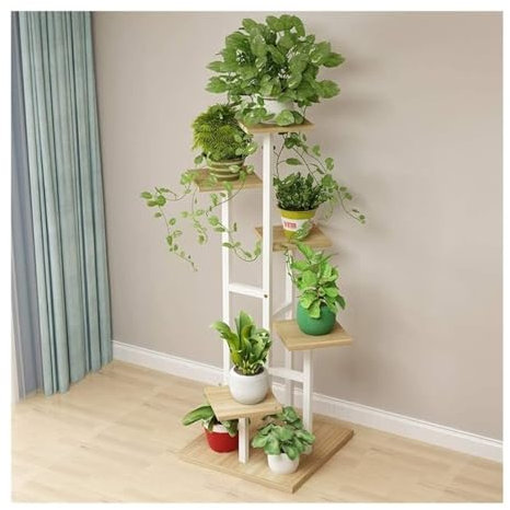 ygmmuixw Moderno Soporte para Flores de Metal y Madera, 120 cm, versátil Soporte para Plantas, Soporte para Flores para Interiores, Soporte para Flores de Metal