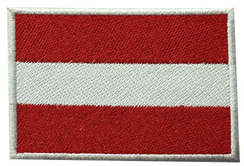 Österreich Länderflagge Logo Patch gestickte Applikation Österreich Länderflagge Patch Aufbügler Patch Aufnäher Emblem