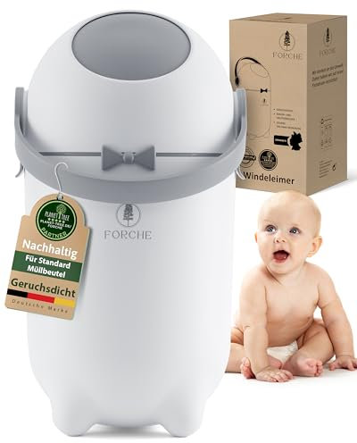 Forche® Windeleimer Baby Mülleimer Geruchsdicht Windelmülleimer ohne teure Nachfüllkassetten, perfekt für einen ganzen Tag,