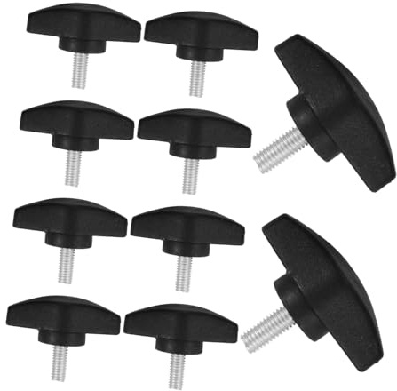 Abaodam 10 Pcs Plastic Tee Knobs Thumb Screws with Wing Knob Bolt for Mic Stand Flexible Adjustment Sturdy Reliable Thumbscrew for Recording Studios and Concerts