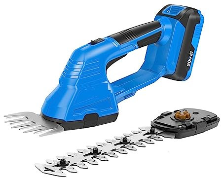 Recortadora de setos eléctrica 2 en 1, cortacésped inalámbrico de 20V, podadora de batería, Herramientas de jardín, Tijeras, Recortadora de arbustos for césped(20V Trimmer Set1)