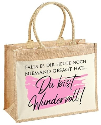 LIEBTASTISCH - Du bist Wundervoll - Shopper - Jutetasche - Jute - Geschenkset - Geschenktasche - Geburtstagsgeschenk - liebe