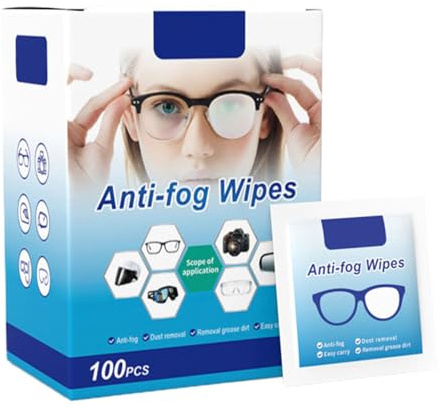Brillenputztücher - 100 Stück vorbefeuchtete Linsenreiniger | Antibeschlag-Tücher einzeln verpackt | Reinigt sicher Brillen, Sonnenbrillen, Handy-Bildschirme und Kameraobjektive ohne Streifen oder