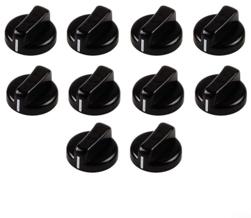 10 Stück Gasherdknauf, 8 mm Metallschalter, Kontroll-Herd-Adapterknöpfe, Herd-Ersatzknöpfe für Küchen-Herd, Gasherd (schwarz) (A-Drehknopf)