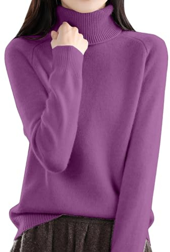 Rollkragenpullover Damen,Pullover Rollkragen Winter, Lockerer, Dicker Pullover Aus Langärmeligem Oberteil mit Innenschicht.