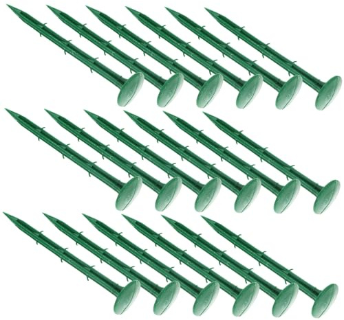 Yardwe Estacas De Lona para Jardinería 100 Pcs Verdes De Plástico 16 Cm para Fijar Tela Antihierbas y Mallas De Sombra Uso Exterior Jardín Terraza Patio