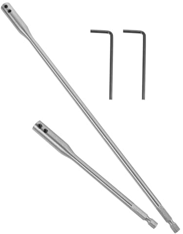 SHOWERORO Juego de Extensión para Brocas Hexagonal 4 Piezas 150 MM 300 MM con Llaves Barra de Extensión para Taladro de Metal Duradero Herramienta para Perforación Precisa y Uso