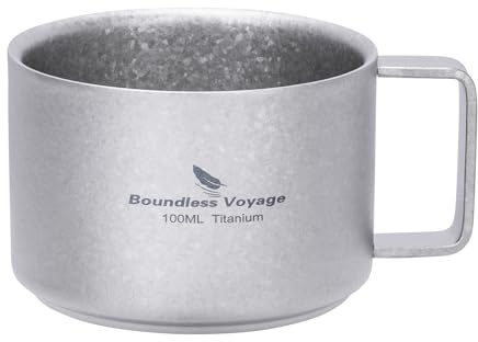 iBasingo 100 ml titanmugg mini camping espressokopp, silver Ti3085D