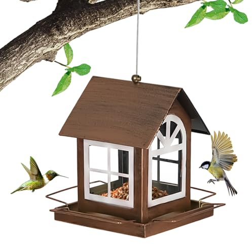 Plataforma rústica para Colgante - Hierro Fundido de 7,28 Pulgadas, Distribuidor de Semillas Duradero, diseño Country | Regalo para los Amantes de la Naturaleza Gazebo para la alimentación