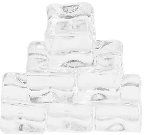 Glaçon Simulé Transparent en Plastique Résine Lot de 50 Pièces | Glaçons Transparents Factices, Accessoires de Faux Glaçons pour Boissons, Lavables et Résistants à L’usure
