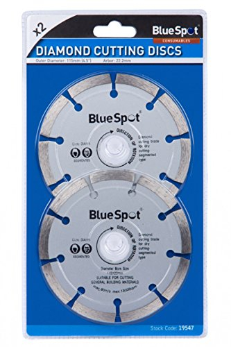 Blue Spot Tools 19547 Segmented Diamond Dry Cutting Disc, Silver, 115 mm,2 Piece