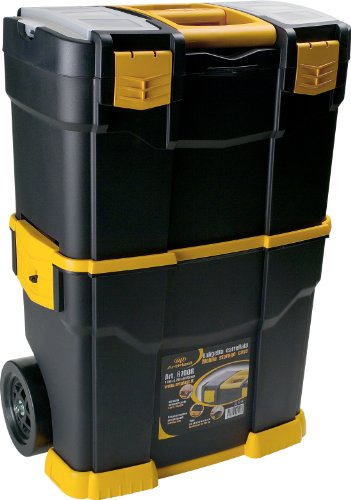 Art Plast 6700R Fahrbarer Werkzeugkoffer aus Kunststoff, Schwarz / orange