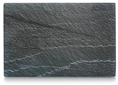 Zeller 26256 Tagliere in Vetro Ardesia, Antracite, 30 x 20 cm