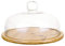 TOPBATHY Glass Dome Cake Stand with Wooden Base, 21cm Cake Plate with Cover, Pastry and Dessert Food Display Tray for Weddings, Parties, Afternoon Tea, and Home Use