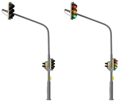 Evemodel 2 Stück Modell Bahn Spur N 1:160 Nach Links Verkehrsampel Fahrzeug Lampe Beleuchtung Licht