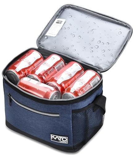 Kato Tirrinia Kühltasche Klein, 7.8L, Isolierte Lunchtasche für Arbeit, Studenten, Faltbar Auto Kühlbox, Tragbare Brotdose für Herren und Damen, Picknicktasche für Reise, Strand, Camping, Dunkelblau
