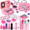 Purpledi Kit de Maquillaje Niñas , 30 Piezas Lavable, Set Maletin, Juegos de Belleza Cosméticos, Regalos No-Tóxicos para Princesas 3 4 5+ Años