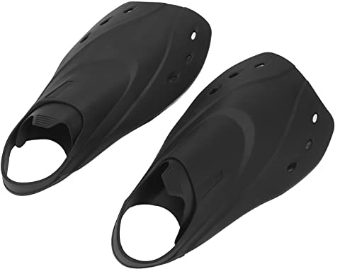 FOLOSAFENAR Pinne Corte , Pinne da Nuoto Regolabili Morbidezza moderata Bordi più Lisci Neri per Le Immersioni per Il Nuoto per Lo Snorkeling