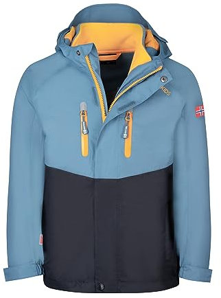 Trollkids Bryggen Veste 3 en 1 imperméable et coupe-vent pour enfant, bleu acier, 152