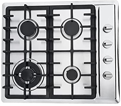 Cuisinière à gaz 4 flammes 23 pouces en acier inoxydable Cuisinière à gaz encastré 4 flammes Cuisinière à gaz naturel Propane 4 brûleurs encastrés Cuisinière à gaz encastré