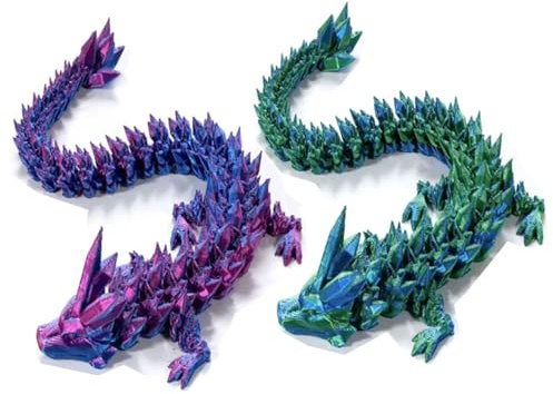 Bogoro 3D Druck Drache,2 StüCk 3D Gedrucktes Drachen,3D Geheimnisvolle Drachen,Beweglicher 3D Gedruckter Drache,Spielzeug Realistische Realistische Beweglicher Drachen,FüR Kinder,Jungen, MäDchen