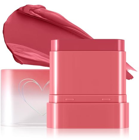 Boobeen Crème Fard à Joues, Stick Fard à Joues Multi-Usages, Stick Rouge Waterproof Longue Tenue pour les Yeux, Lèvres et Joues, Stick Fard à Joues pour un Effet Rosé