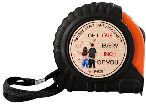 Metro a nastro personalizzato, I Love Every Inch of You, nastro di misurazione con incisione personalizzata con nome, strumento regalo di Natale e San Valentino per lui, marito, fidanzato (stile 2)
