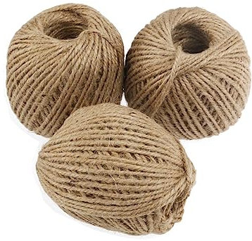 BAZEITFLOW 3rotoli Filo Di Iuta Naturale Sisal Marrone Per Imballaggio Regali e Giardinaggio Fai Da Te