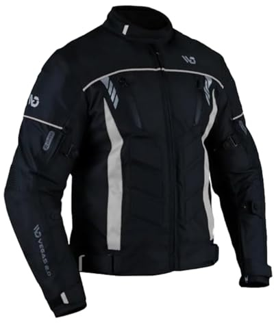 BOSmoto Herren Motorrad Textil Jacke,Motorrad Textil Jacke Schwarz, Motorradjacke mit Protektoren,Sportliche Motorradjacke (DE/NL/SE/PL, Alphanumerisch, M, Regular, Regular, Black)