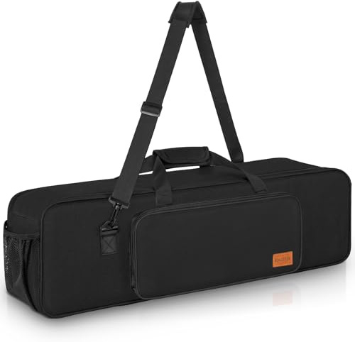 OUUTMEE 80CM Sac de Transport pour Trépieds, Étui de Trépied pour Caméra, Éclairage et Équipement Audio, Sac pour Trépied Imperméable et Rembourré avec Bandoulière et Poignées (Noir)